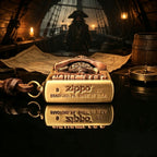 Authentic Zippo Vintage Pirate Skull Brass Edition