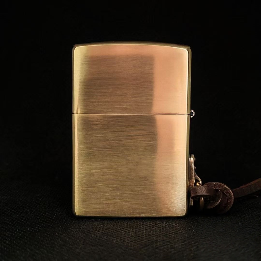Handcrafted Brass Relief Windproof Lighter Based on an Authentic Zippo