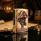 Authentic Zippo Vintage Pirate Skull Brass Edition