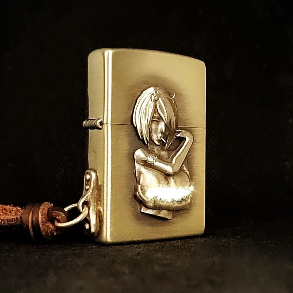 Authentic Zippo Vintage Brass Edition – Elegant Lady Relief Art Lighter