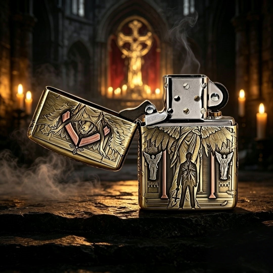Authentic Zippo Gothic Angel Brass Edition
