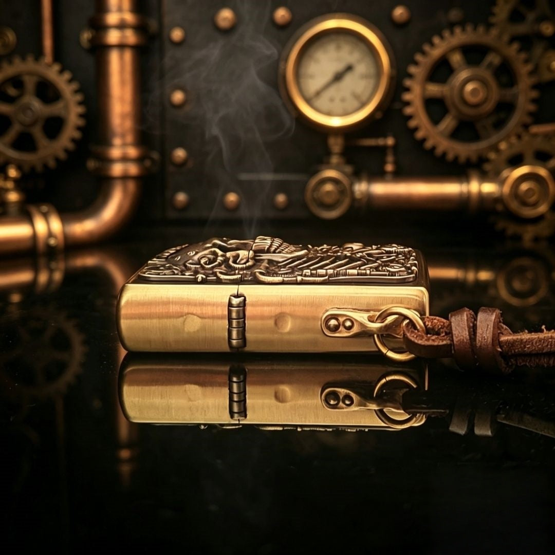 Authentic Zippo Steampunk Skull Brass Edition