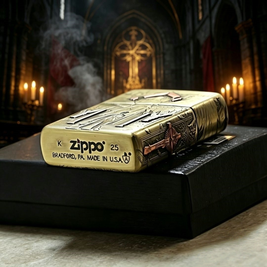 Authentic Zippo Gothic Angel Brass Edition